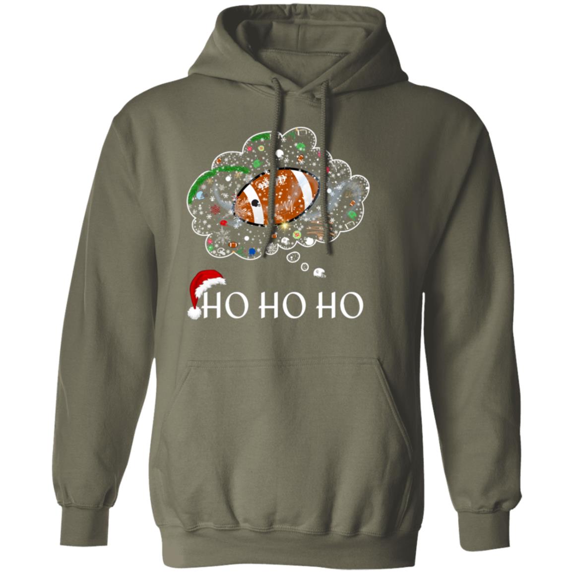 Ho Ho Ho Christmas Football Hoodie | G185 Pullover Hoodie